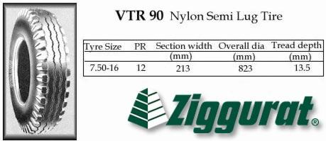 ZIGGURAT VTR 90 Nylon Semi Lug Tire